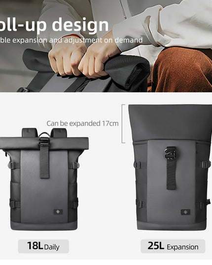 Laptop Rucksack: Wasserdichter Rolltop für 17 Zoll Laptops