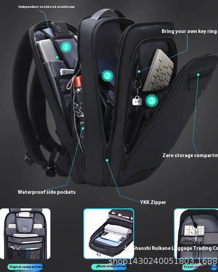 Laptop Rucksack 15.6 Zoll – Fenruien Slim Business Rucksack