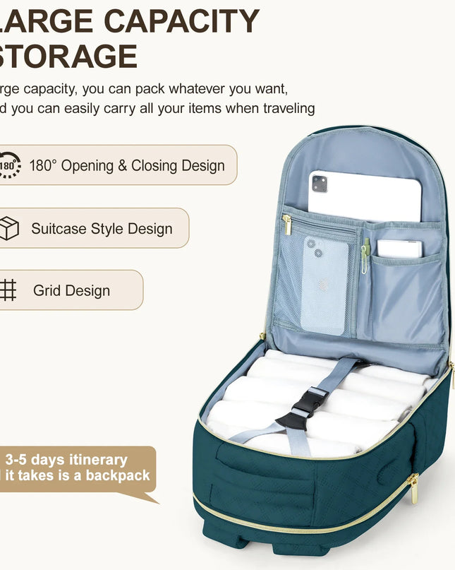 Gesteppter Damen-Rucksack tuerkis mit Gold
