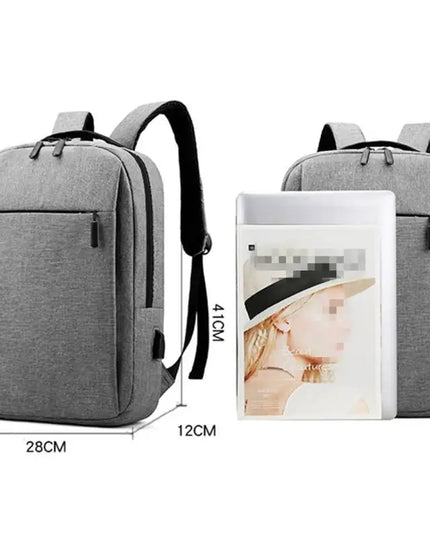 Schlichter Business-Rucksack grau meliert