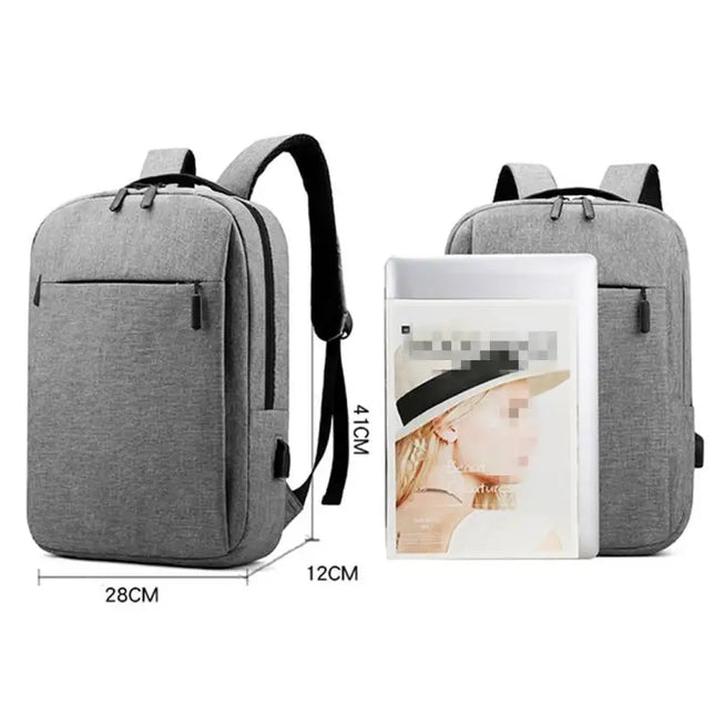 Schlichter Business-Rucksack grau meliert