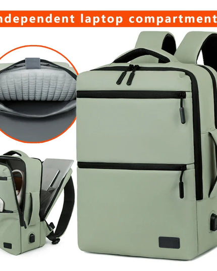 Mintgruener Business-Rucksack stossfest USB