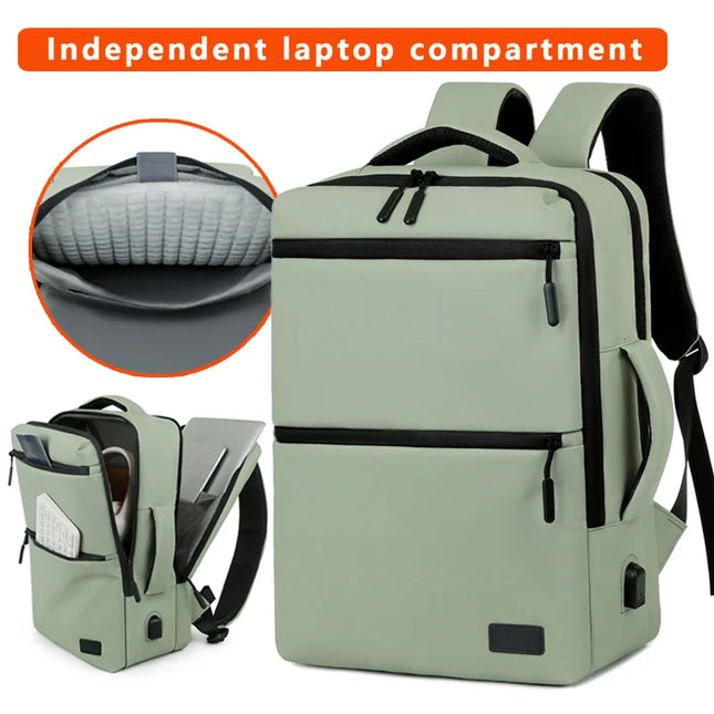 Mintgruener Business-Rucksack stossfest USB