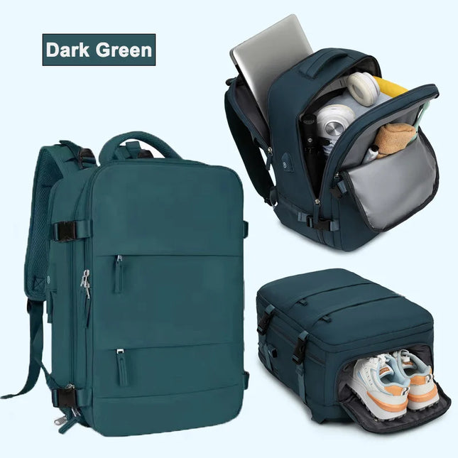 Damen Reise-Rucksack lila mit Schuhfach