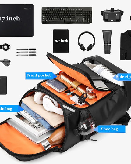 Sport-Rucksack 17 Zoll Herren mit Schuhfach