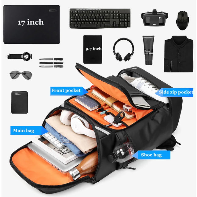 Sport-Rucksack 17 Zoll Herren mit Schuhfach