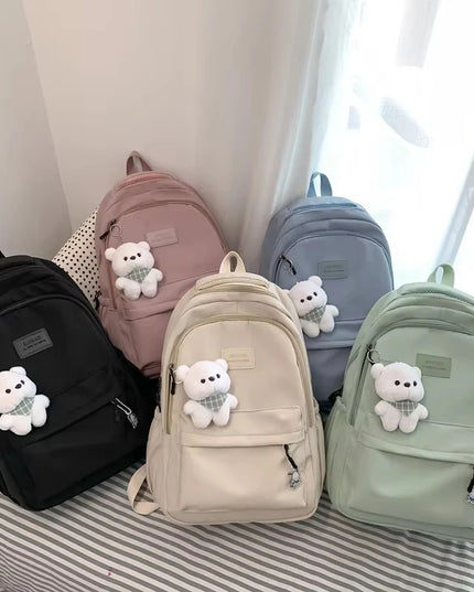 Leichter Uni-Rucksack Damen mit Anhänger