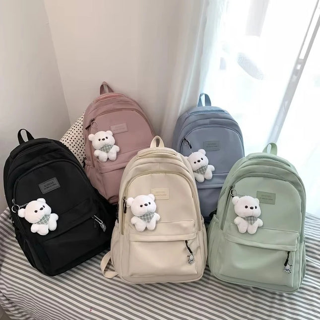 Leichter Uni-Rucksack Damen mit Anhänger