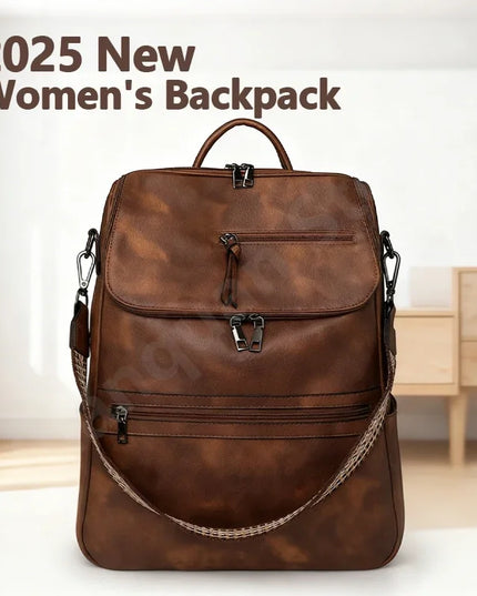 Stilvoller Damen-Rucksack 15 Zoll PU braun