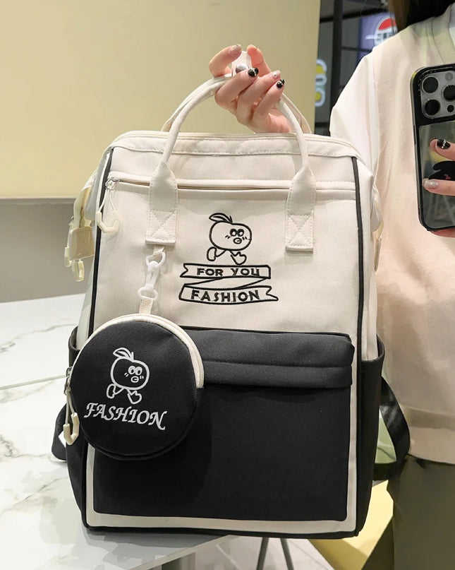 Campus-Rucksack Damen Set mit Geldbeutel