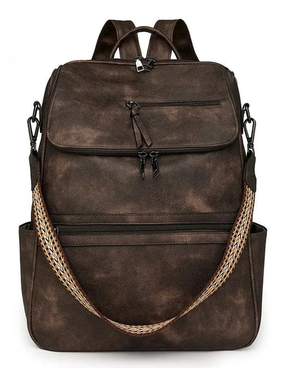 Distressed Damen-Rucksack braun Crossbody