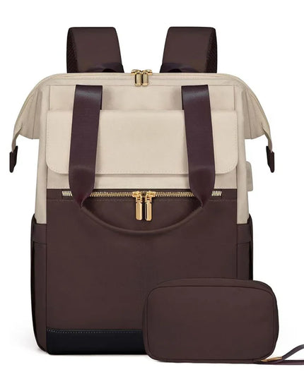 Eleganter Damen-Rucksack creme mit Organizer