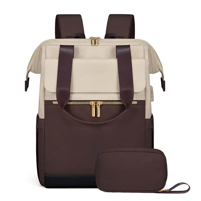 Eleganter Damen-Rucksack creme mit Organizer
