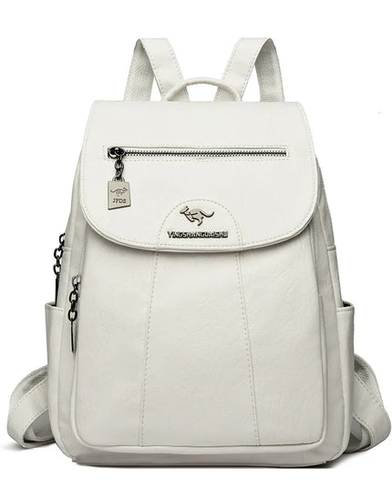 Vintage Damen-Rucksack PU braun mit Badge