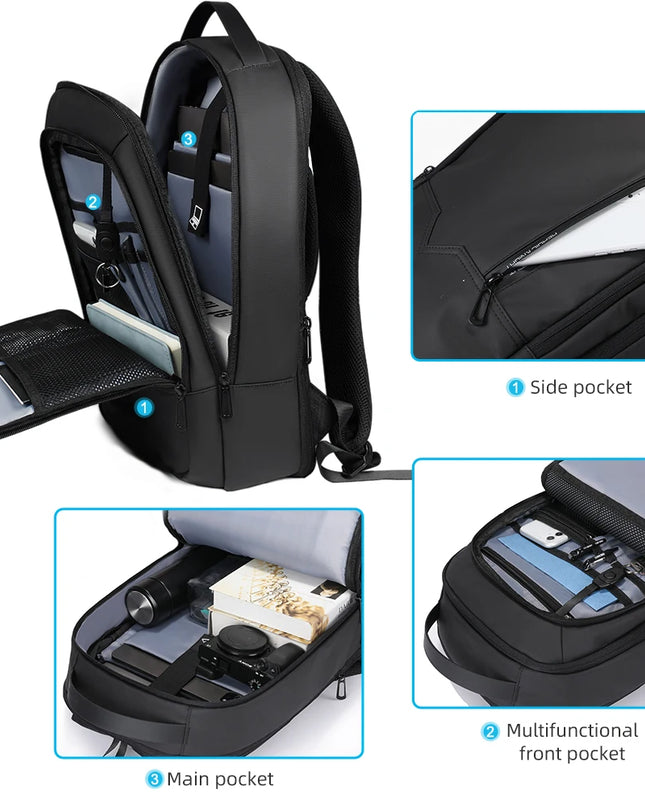 Slim Rucksack erweiterbar 12-19 cm Herren