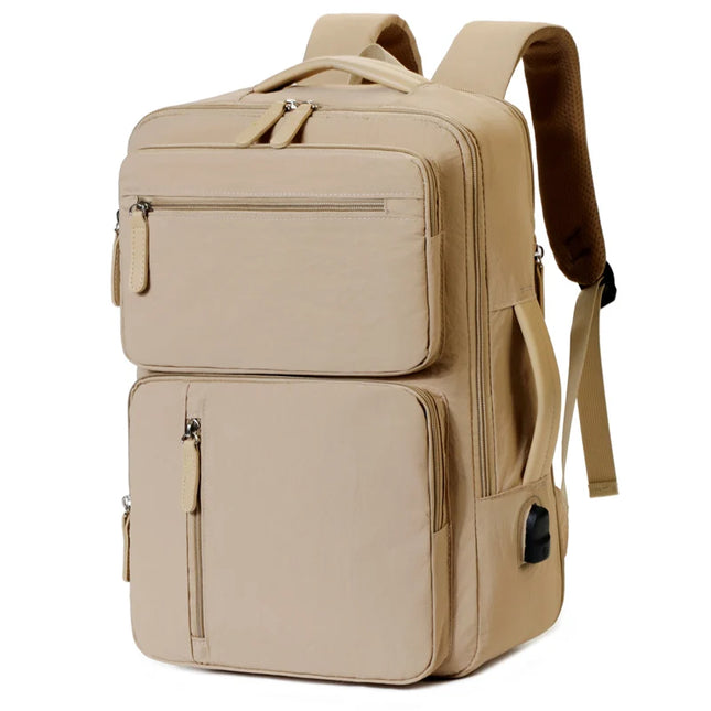 Erweiterbarer Reise-Rucksack beige Koffer