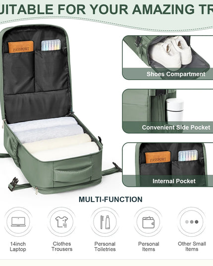Reise-Rucksack 40x30x20 mit 180-Grad-Klappe