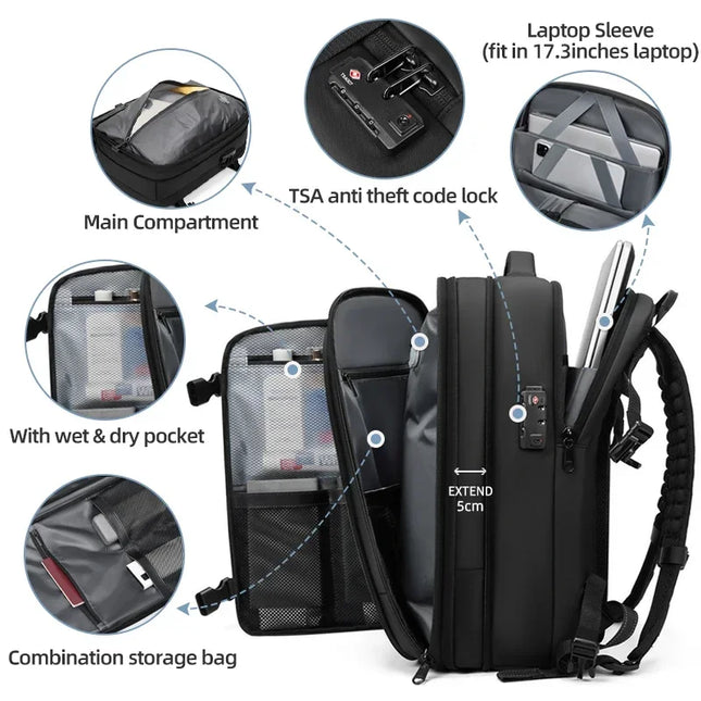 Reise-Rucksack 17 Zoll Vakuum und TSA