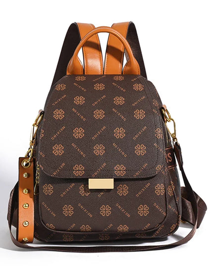 Designer-Rucksack Damen Muster braun gold