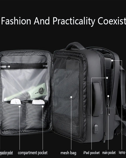 Laptop Rucksack 17 Zoll – Wasserdichter Rucksack für Herren