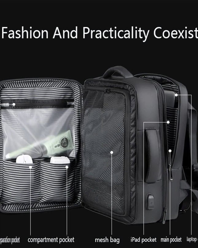 Laptop Rucksack 17 Zoll – Wasserdichter Rucksack für Herren