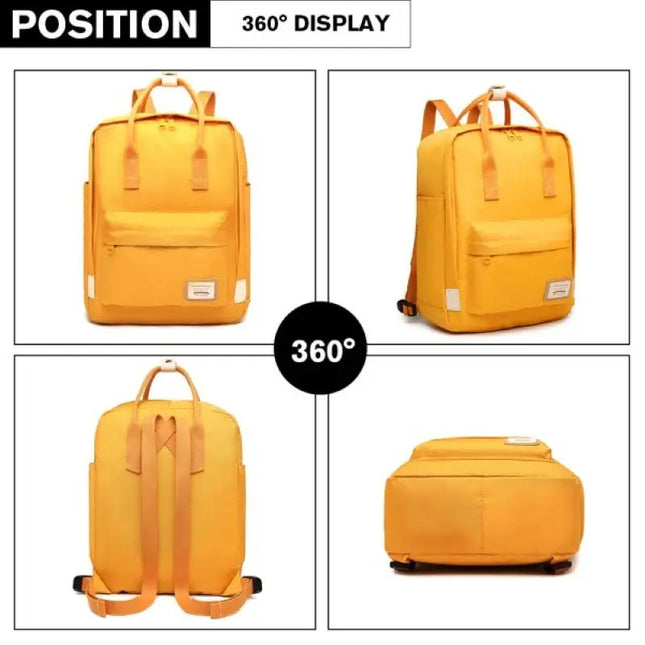 Tote-Style Rucksack gelb pink DE-Lager