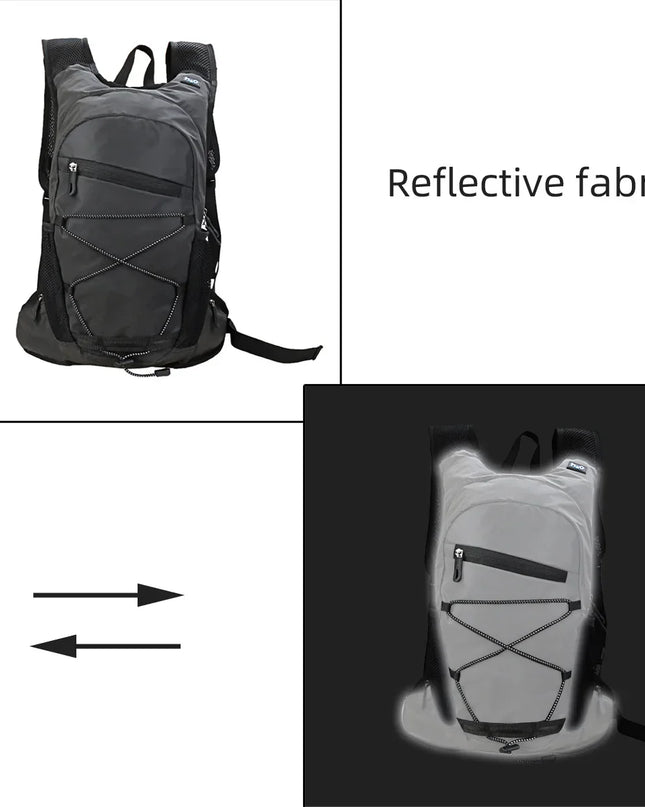Vollreflektierender Rucksack silber Nacht
