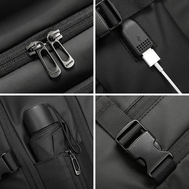 Laptop Rucksack Herren BANGE – Wasserdicht, 15.6 Zoll, USB