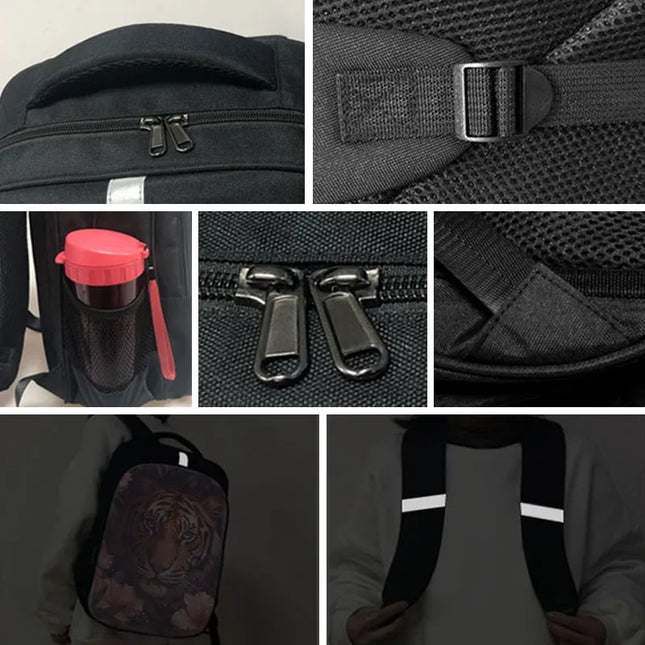 Laptop Rucksack für Damen & Herren – 14/16 Zoll, Pink/Schwarz/Blau
