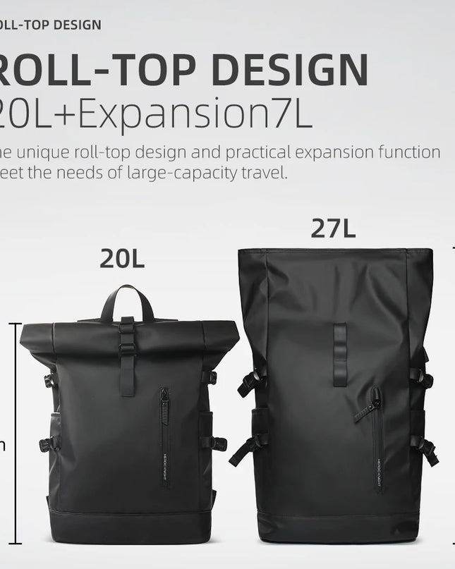 Rolltop Rucksack erweiterbar mit USB