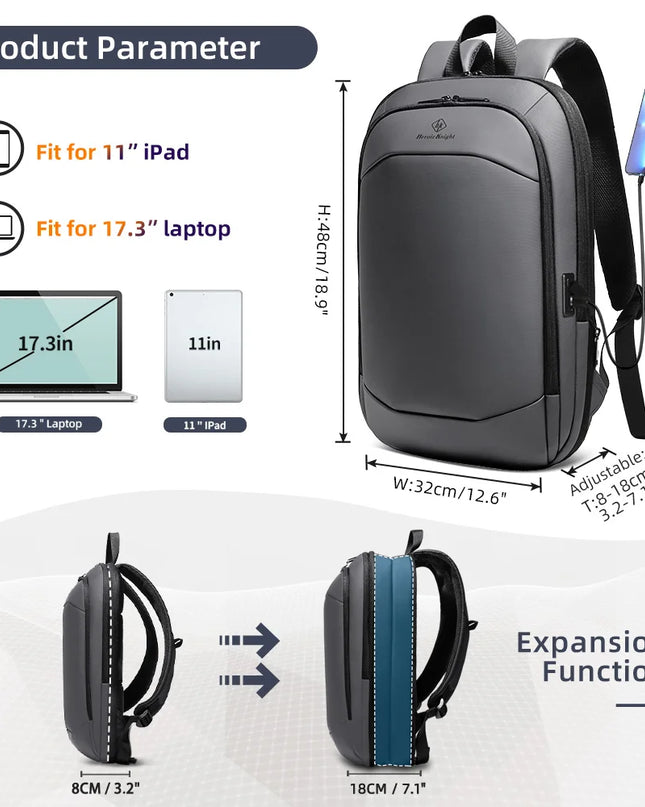 Business Rucksack 17 Zoll erweiterbar