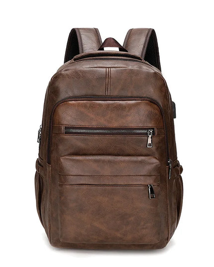Leder-Rucksack Herren mit USB-Port