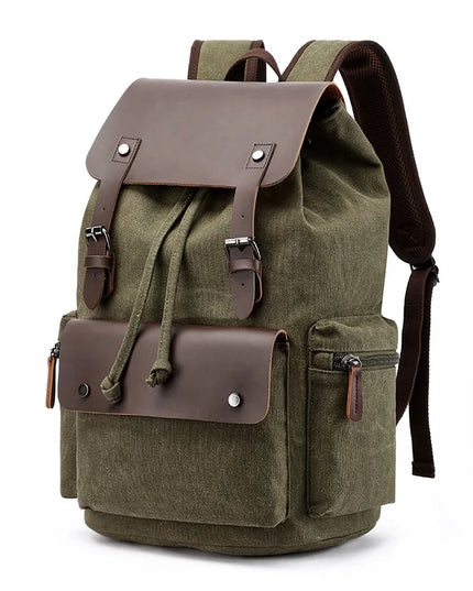 Vintage Canvas-Rucksack Herren mit Leder