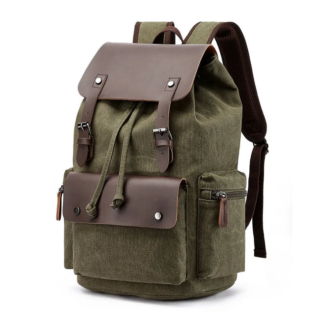 Vintage Canvas-Rucksack Herren mit Leder