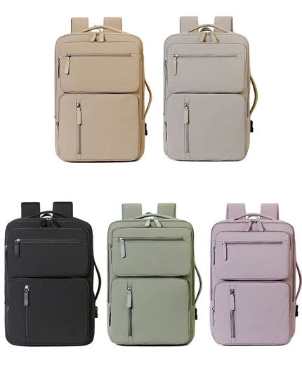 Erweiterbarer Reise-Rucksack beige Koffer