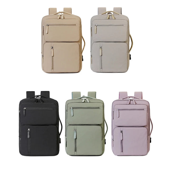 Erweiterbarer Reise-Rucksack beige Koffer