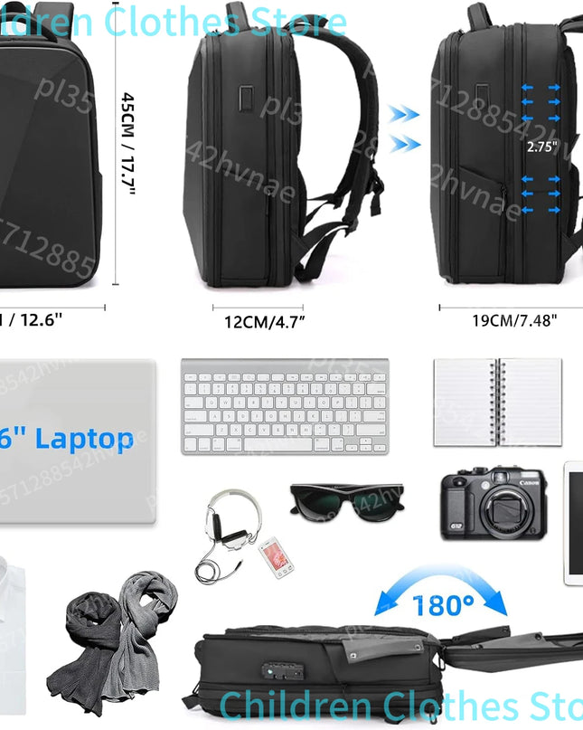 Laptop Rucksack Herren – 15,6 Zoll erweiterbar & wasserdicht
