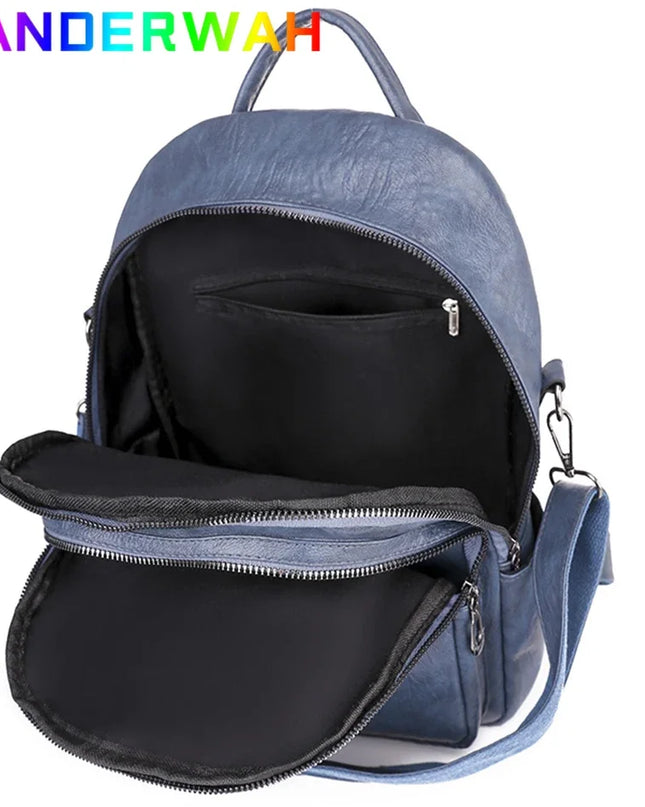 Kleiner Crossbody-Rucksack Damen PU braun
