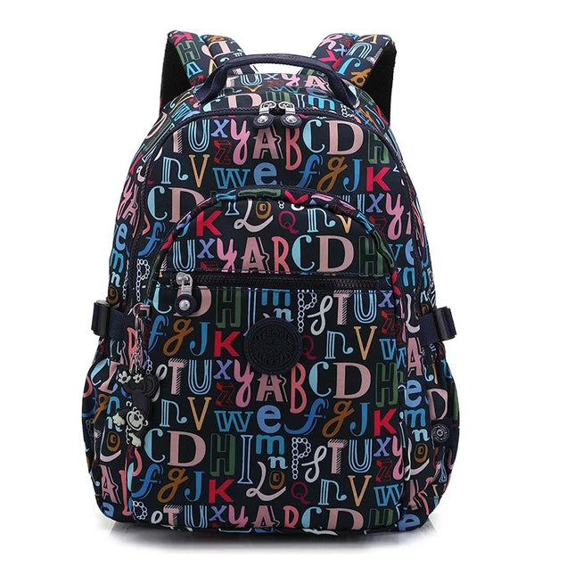 Bunter Schulrucksack mit Buchstaben 16 Zoll
