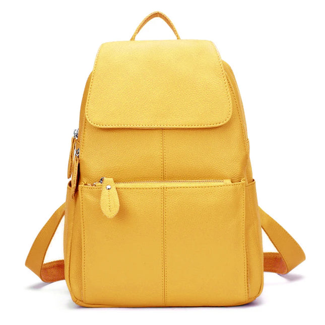Eleganter Leder-Rucksack Damen lila