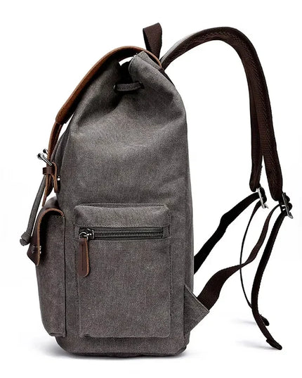 Vintage Canvas-Rucksack Herren mit Leder