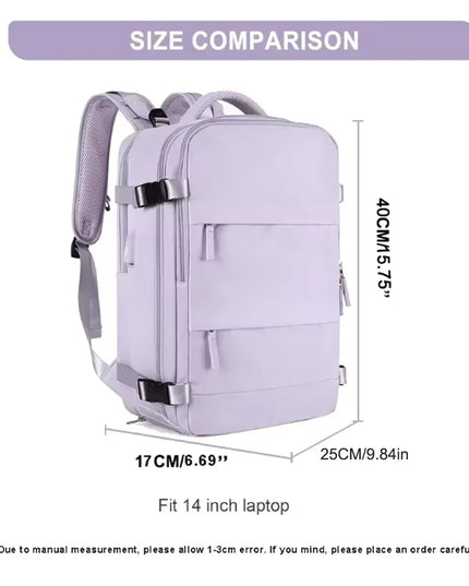 Damen Reise-Rucksack lila mit Schuhfach