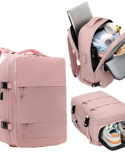 Damen Reise-Rucksack lila mit Schuhfach