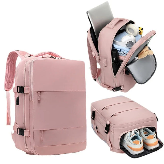 Damen Reise-Rucksack lila mit Schuhfach