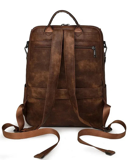 Distressed Damen-Rucksack braun Crossbody