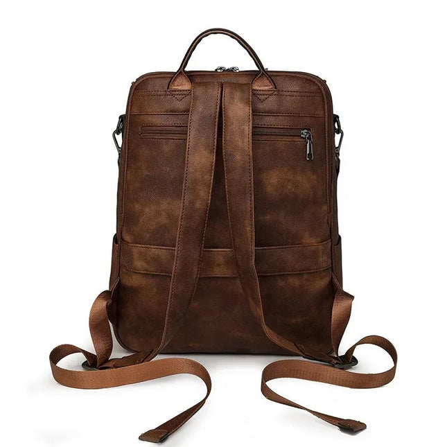 Distressed Damen-Rucksack braun Crossbody