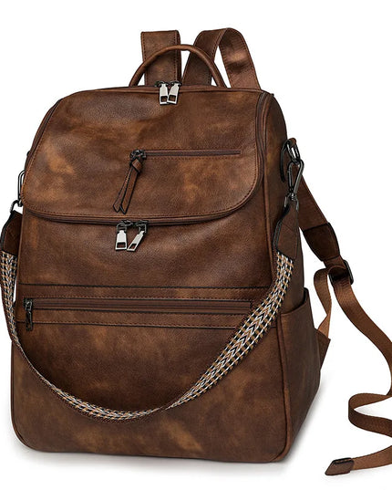 Stilvoller Damen-Rucksack 15 Zoll PU braun