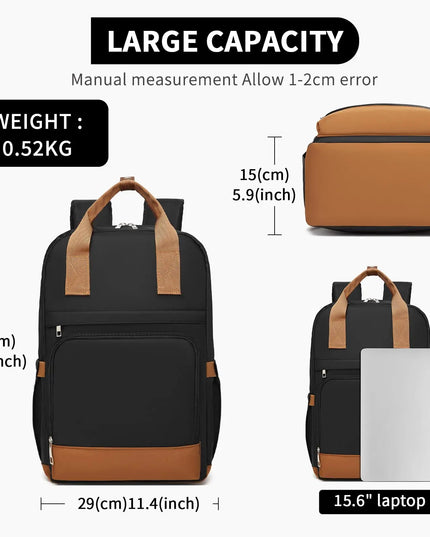 Damen-Rucksack 15.6 Zoll mit Lederakzenten