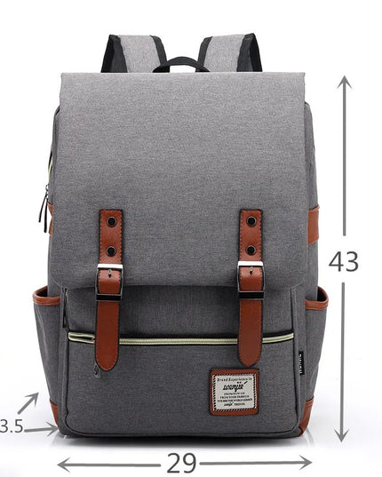 Vintage Rucksack 16 Zoll mit Lederschnallen