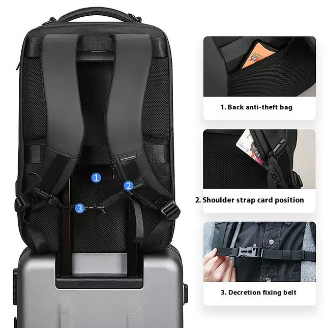 Hochwertig Business-Rucksack 17 Zoll schwarz